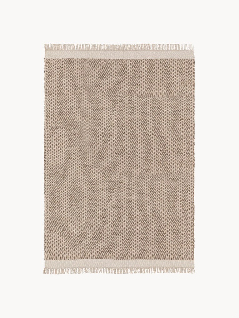 Handgeweven wollen vloerkleed Kim