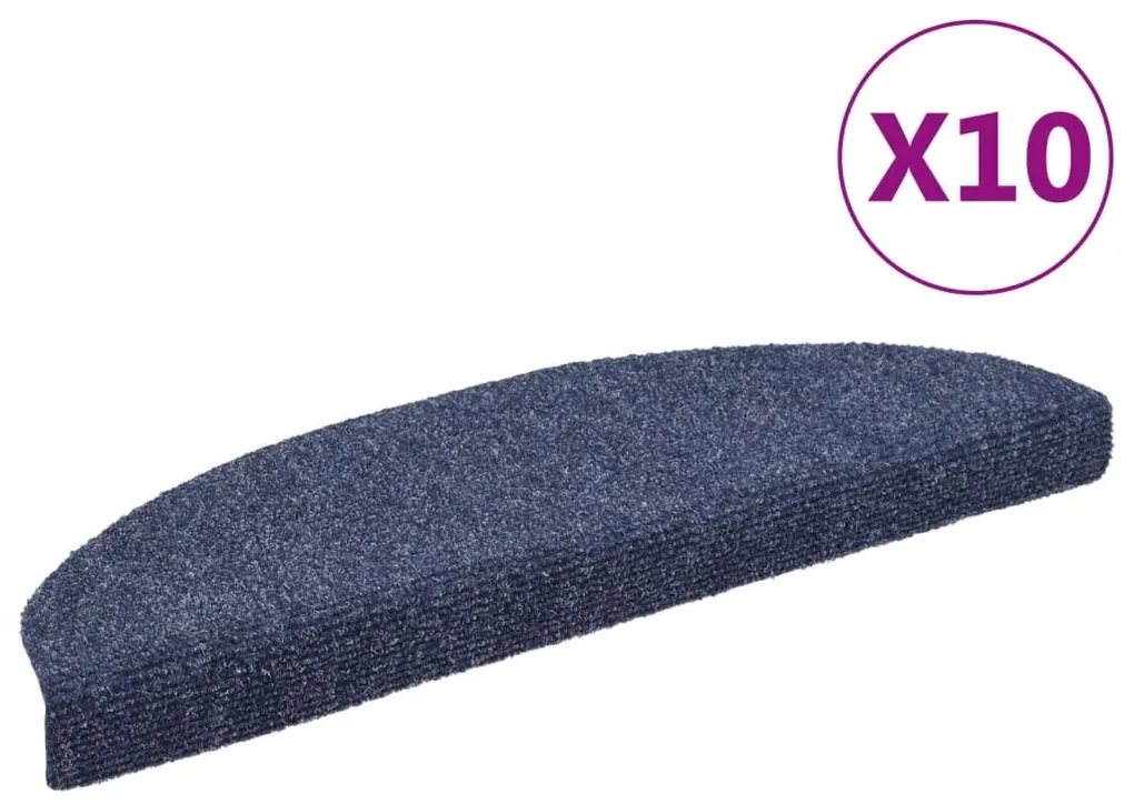 vidaXL Trapmatten zelfklevend 10 st 65x21x4 cm naaldvilt blauw
