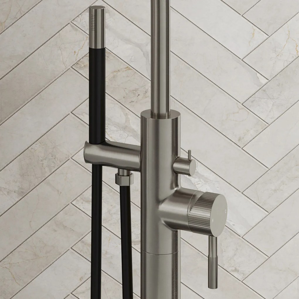 Saniclear Exclusive Stripes Pro vrijstaande badkraan RVS