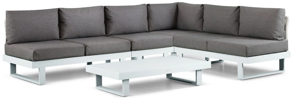 Hoek loungeset 6 personen Aluminium Wit  Lifestyle Garden Furniture Lorenzo