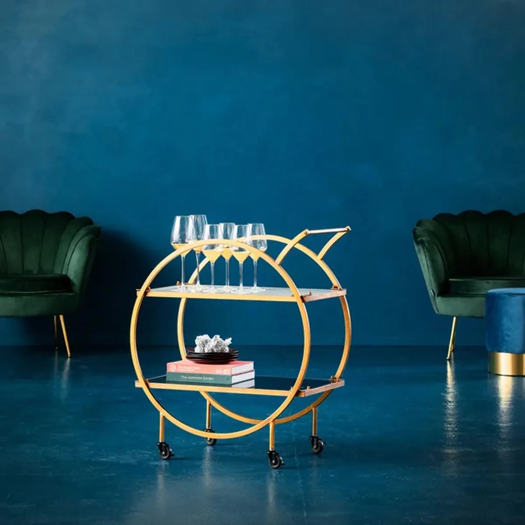 Ronde Design Trolley Messing - 74 X 40cm.