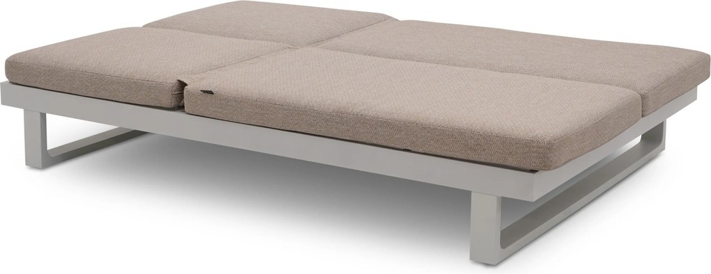 Lifestyle Garden Furniture Massimo Ligbed Met Kussen Wit/sandy Aluminium Wit