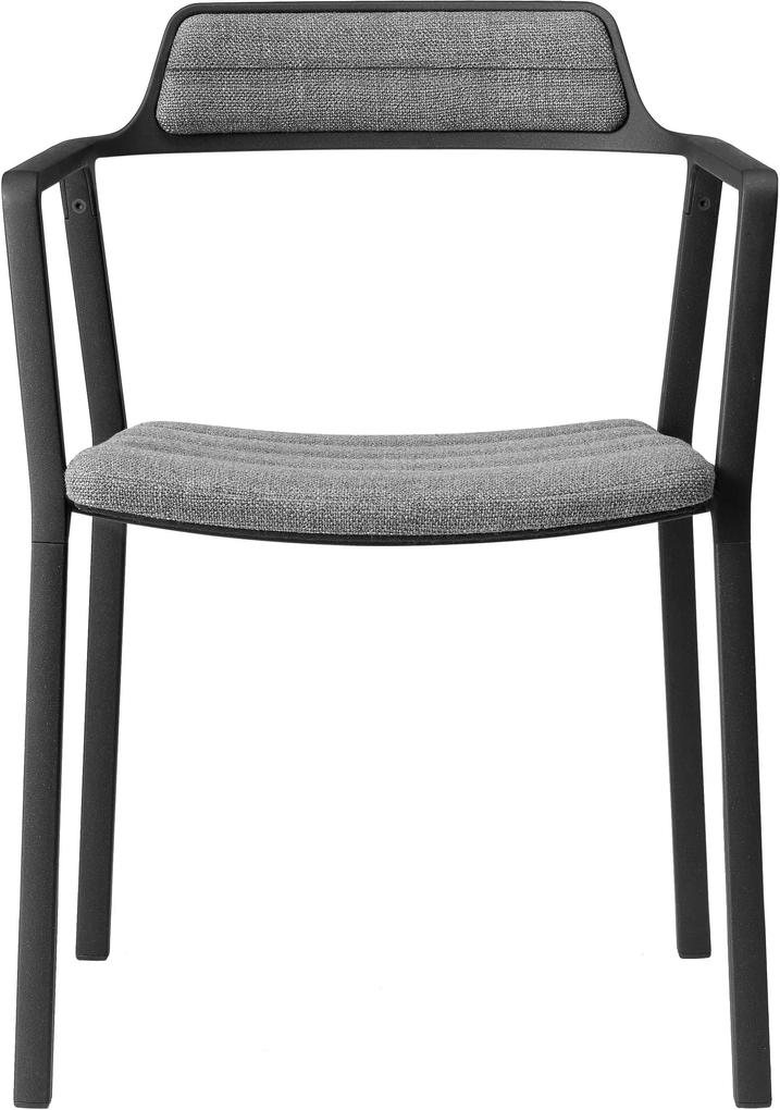 VIPP Vipp451 stoel met armleuning stof polyester lichtgrijs