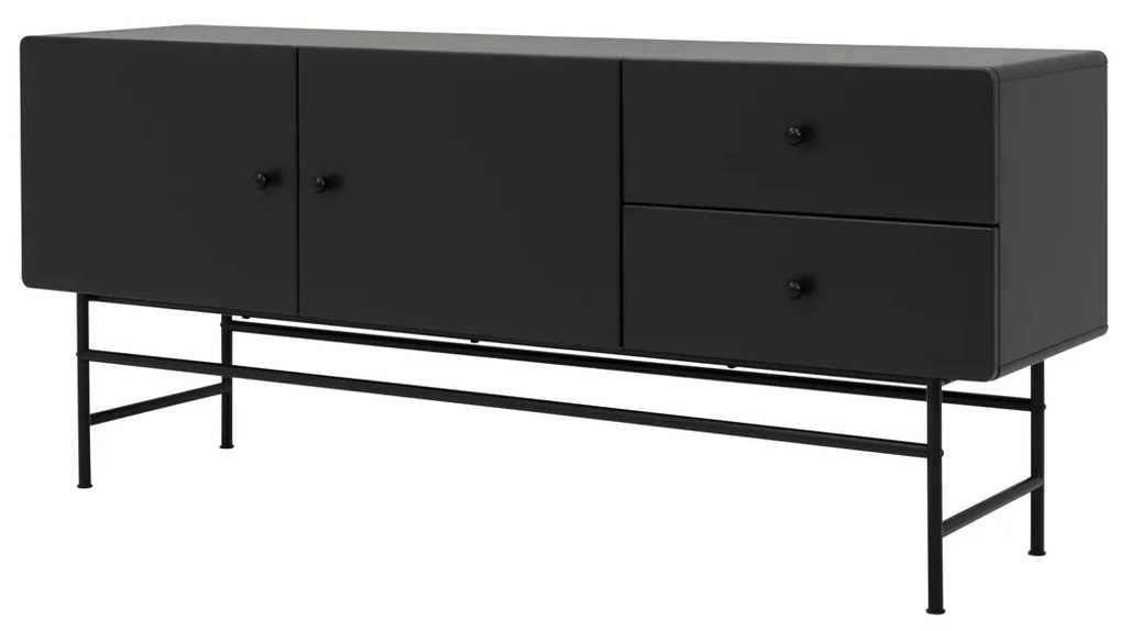 Tenzo Cocktail Retro Tv Dressoir Zwart - 158x40x68cm.