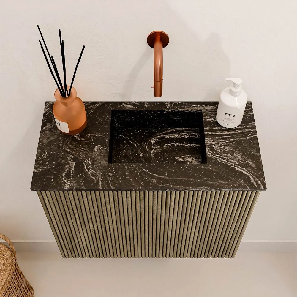 Mondiaz Joya DLux 50cm toiletmeubel dusk met wastafel faye rechts zonder kraangat lava