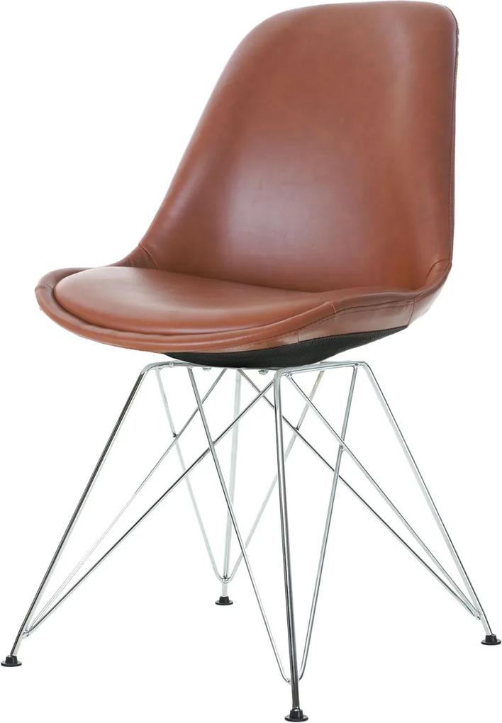 Essence Metal stoel - Kunstleren zitting - Chroom onderstel- Leer - Vitra DSR - Spin - Kuipstoel - Ozzy - Feliz - Chrome - Design
