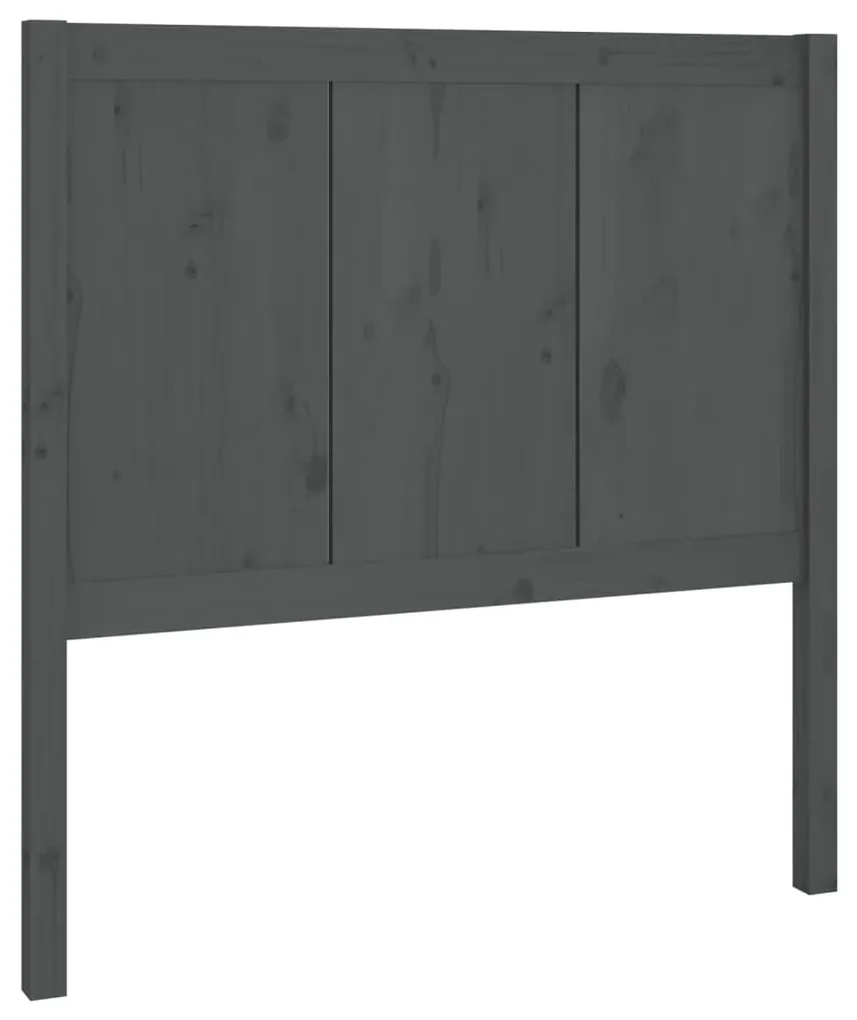 vidaXL Hoofdbord 95,5x4x100 cm massief grenenhout grijs