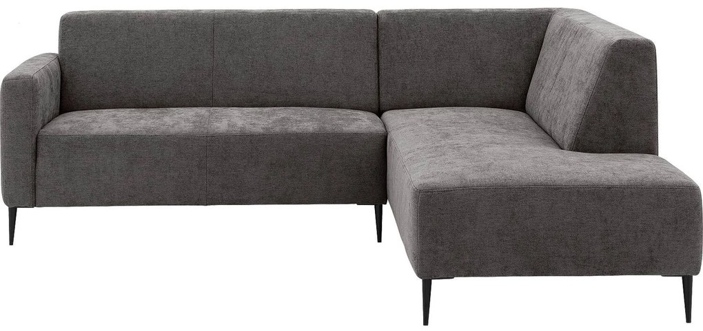 Goossens Zitmeubel Key West grijs, stof, 2-zits, modern design met ligelement rechts