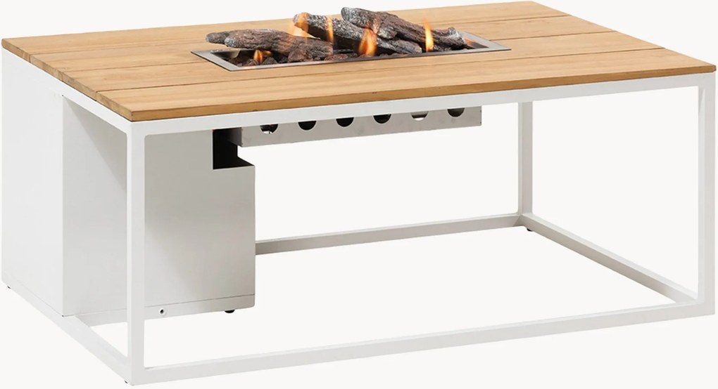 Outdoor salontafel Cosiloft met vuurkorf & teakhouten tafelblad