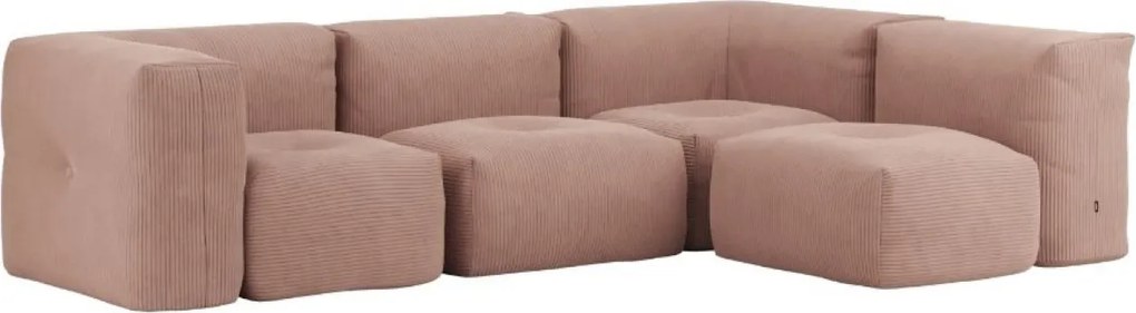 Soft Zitzak Indoor 4 Seater Hoekbank - Corduroy Rose