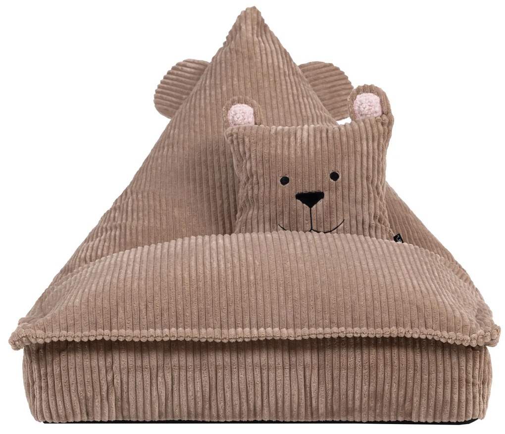 Kinder Zitzak Beer Lounger & Kussen Set - Bruin