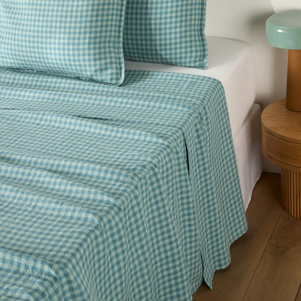 Onderlaken in gewassen linnen, ACÉLIE BLEU