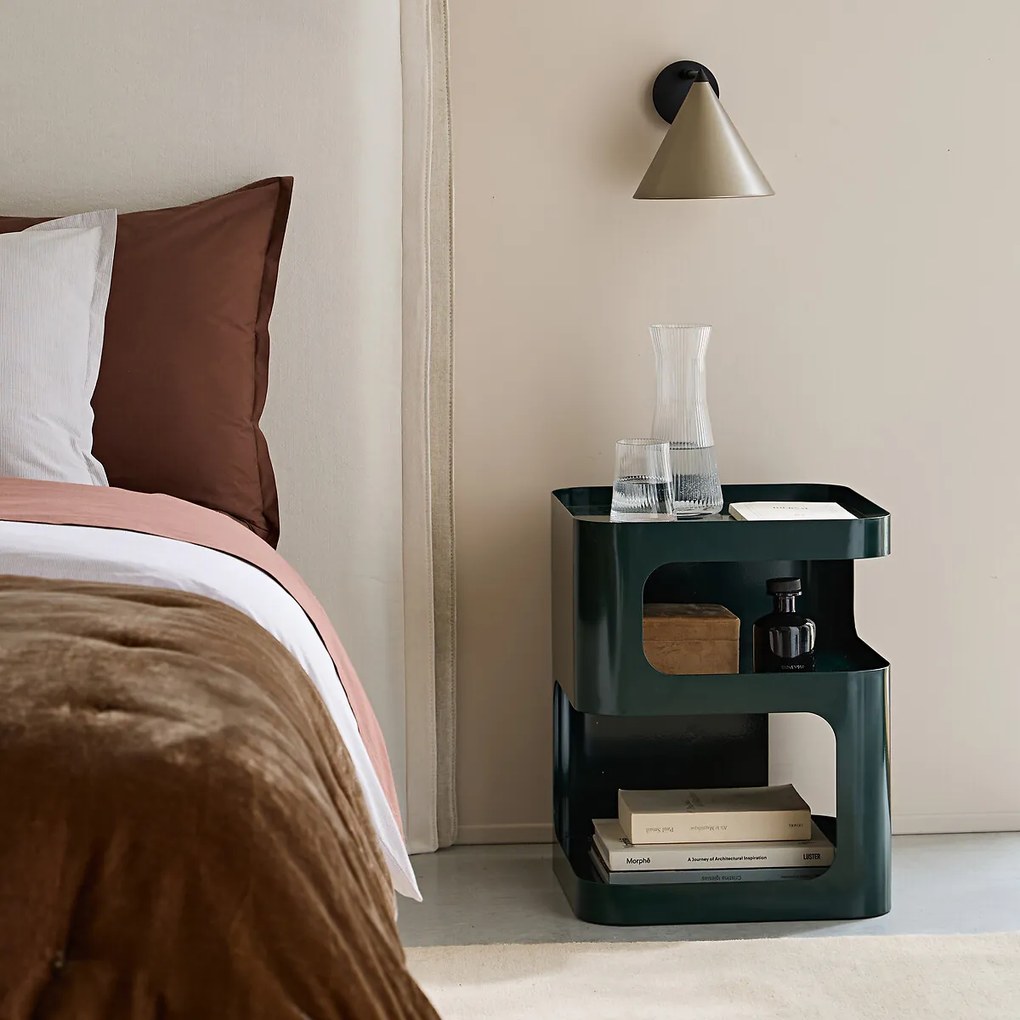 Nachtkastje van staalmetaal, 2 nissen, Sandoval