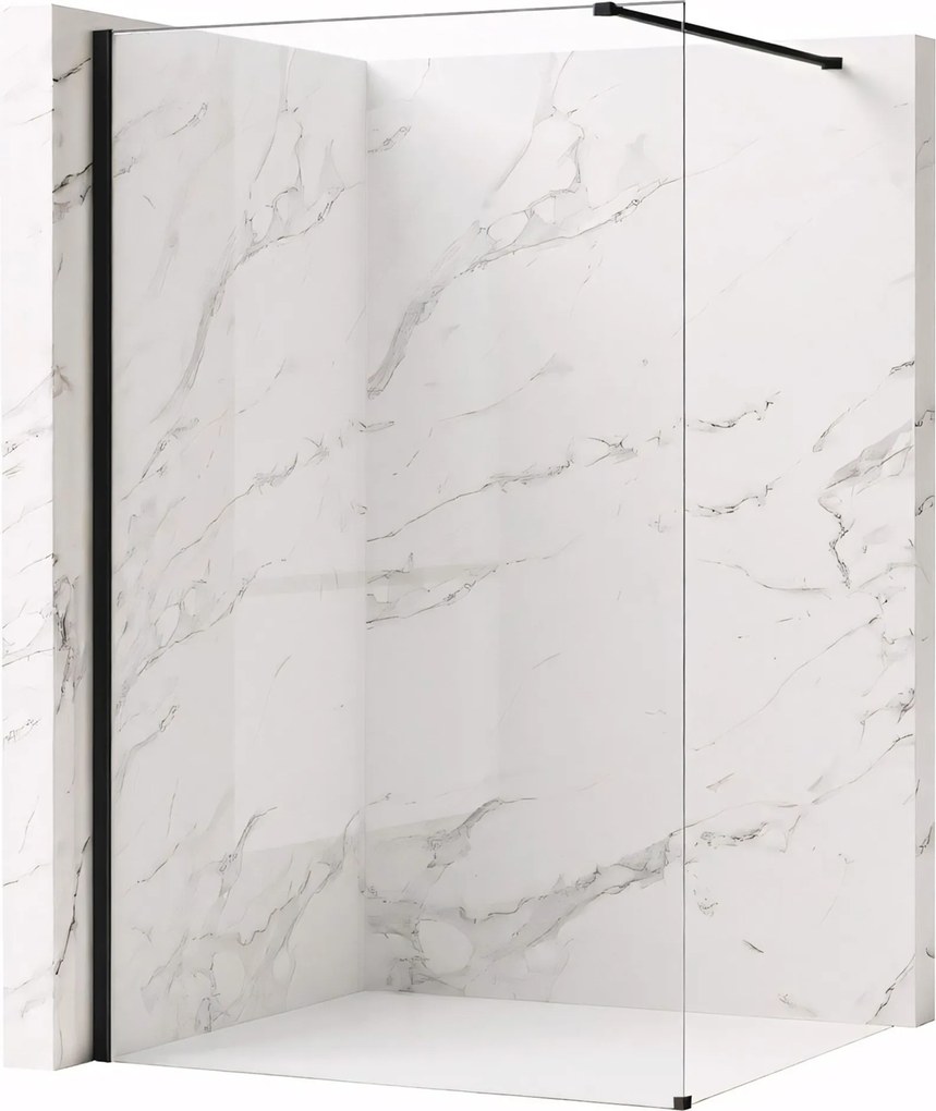 Walk-in douchewand Rea Flexi Transparent / Black 110