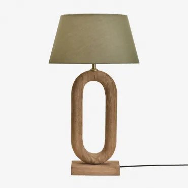 Tiberia Mangohouten Tafellamp Mangohout & Saliegroen Ø40 Cm Monaco - Sklum