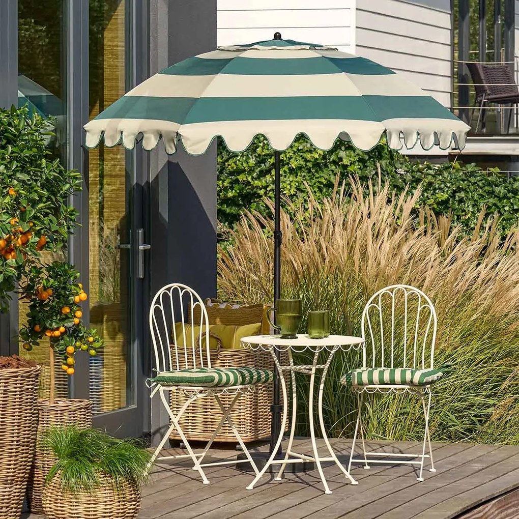Edelman Jessy stokparasol streep groen - Ø197 x 238 cm