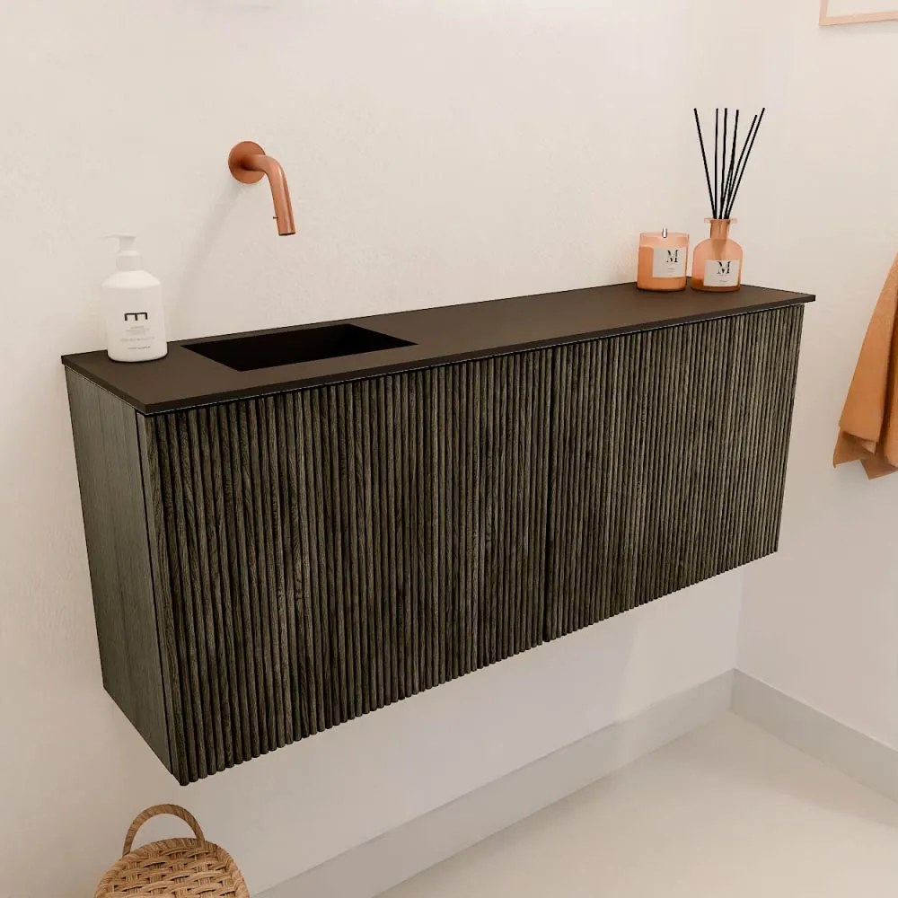 Mondiaz Joya 100cm toiletmeubel shadow met wastafel faye links zonder kraangat urban