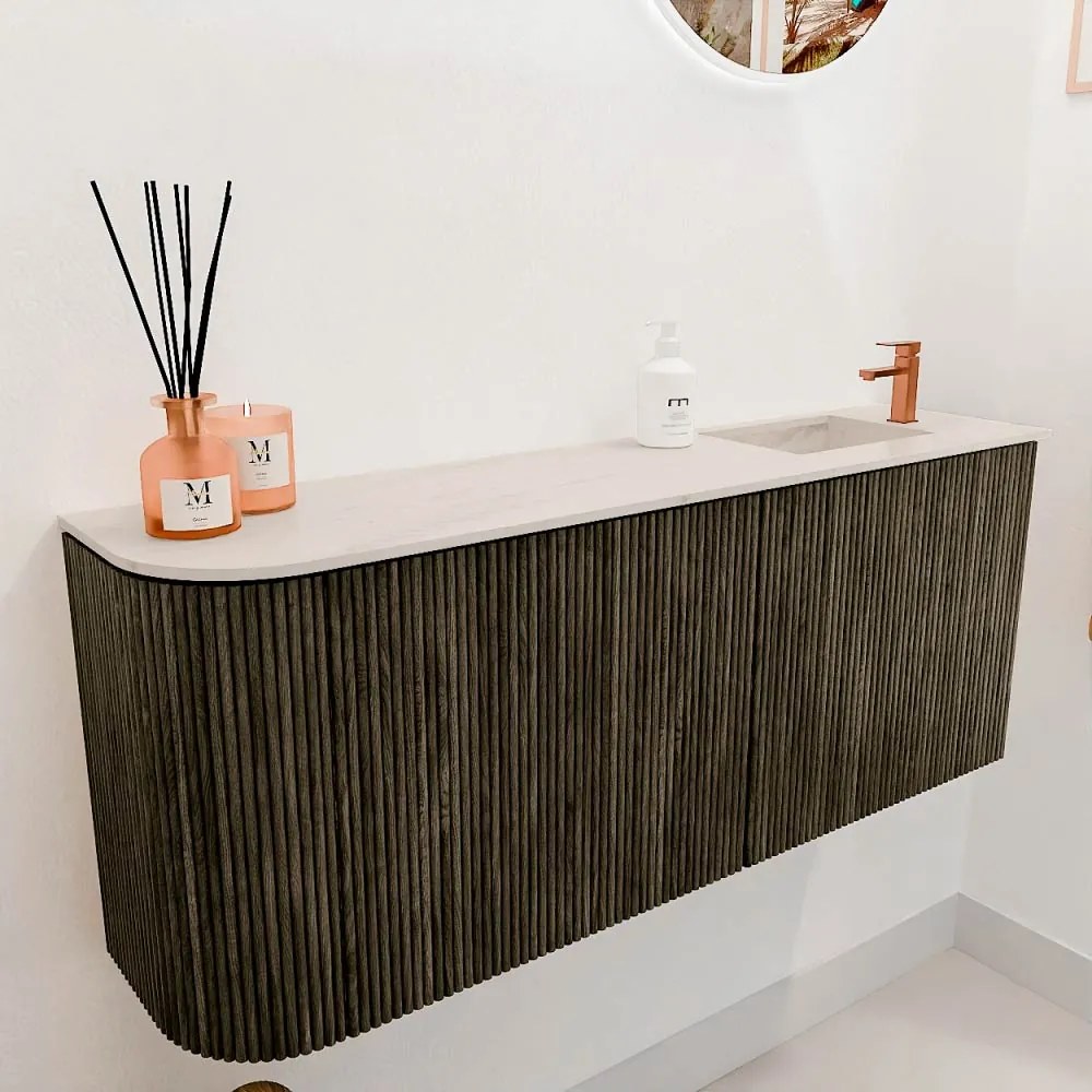 Mondiaz Joya DLux 100cm toiletmeubel ronding links shadow met wastafel faye rechts 1 kraangat meli