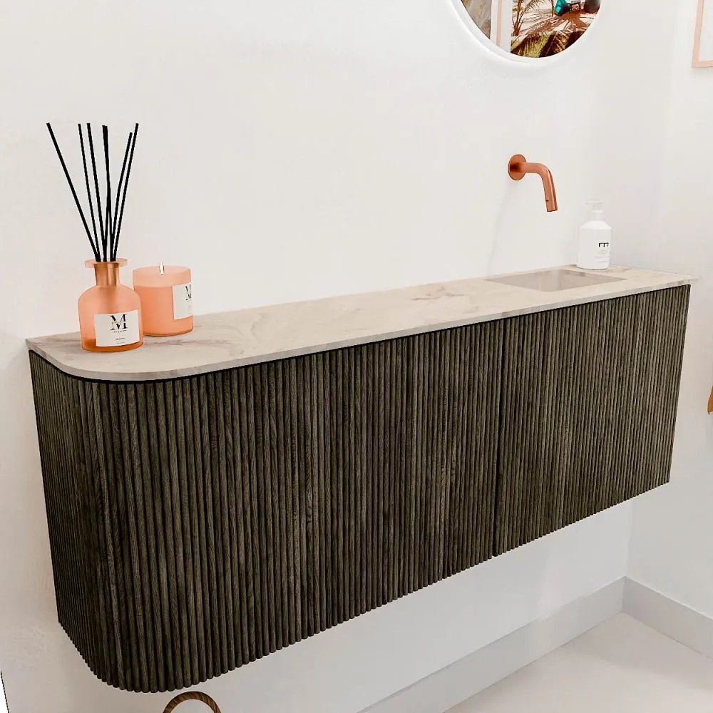 Mondiaz Joya DLux 110cm toiletmeubel ronding links shadow met wastafel faye rechts zonder kraangat frappe