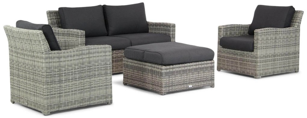 Stoel en Bank Loungeset 4 personen Wicker Grijs Garden Collections Giardino