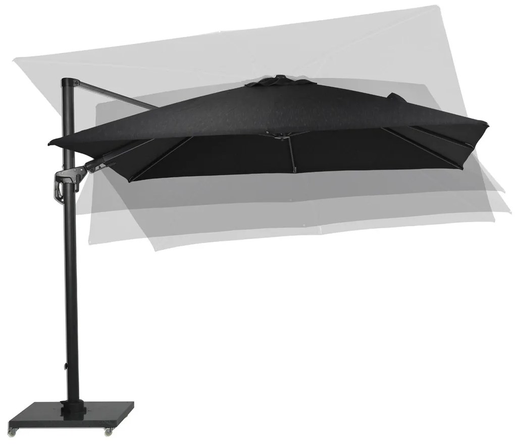 Garden Impressions Zweefparasol Hawaii Deluxe 300x300 - donker grijs - zwart