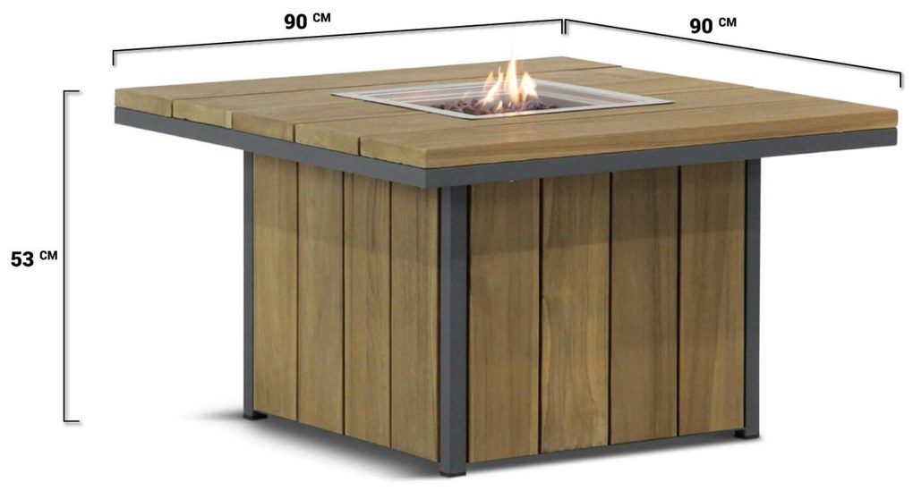 Lifestyle Garden Furniture Seaside Lounge Vuurtafel X  antraciet Aluminium Grijs