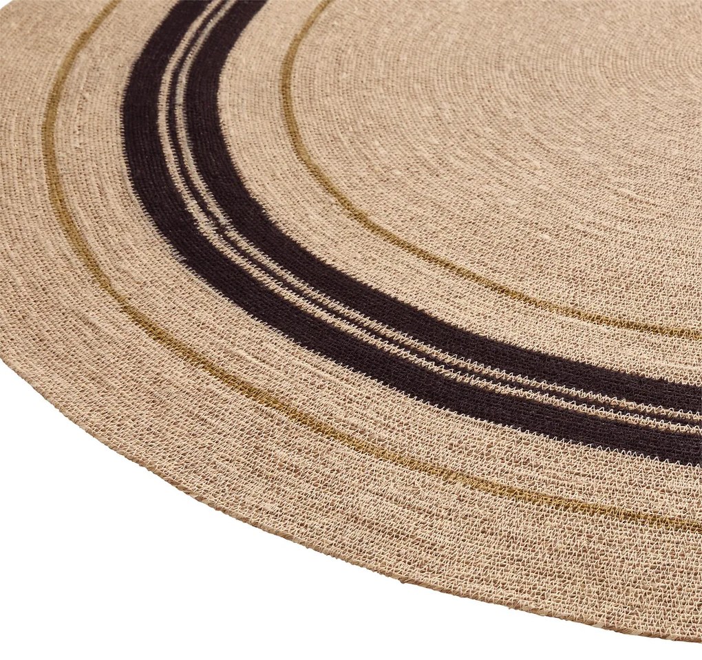 Rond vloerkleed in raffia, Bohoma