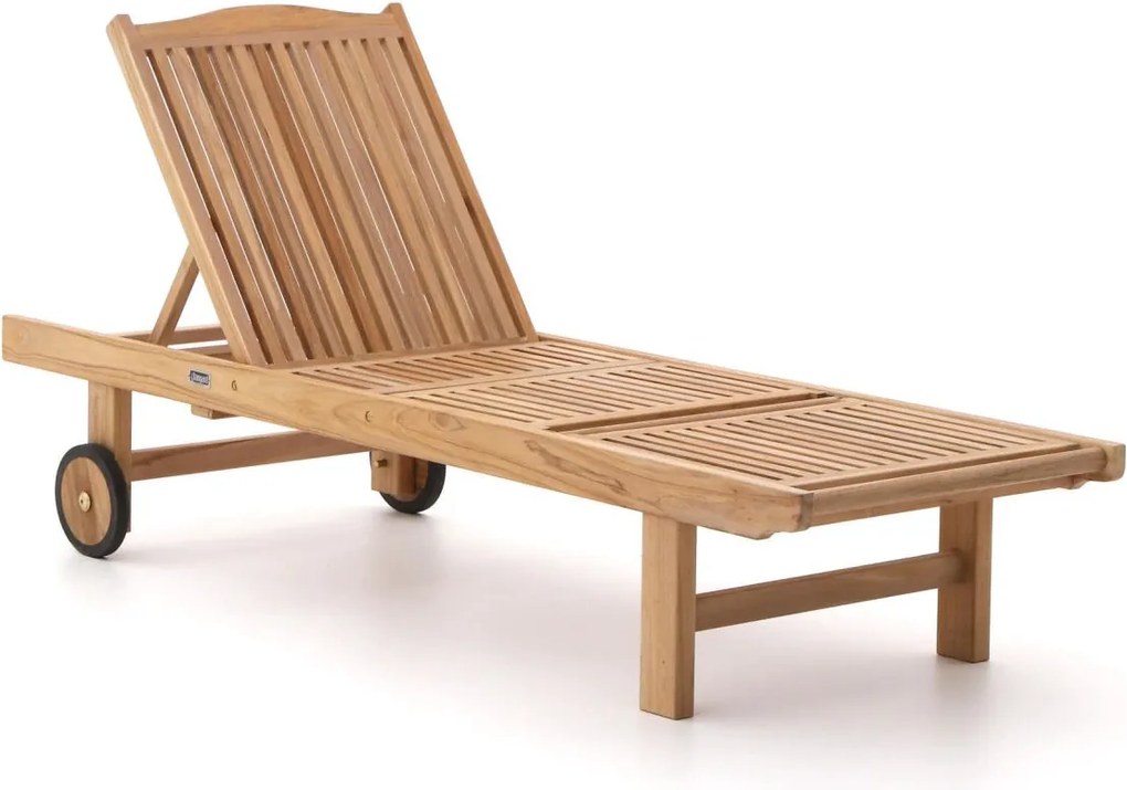 + 10% kassakorting | Verstelbaar ligbed Sunyard  | Teakhout | Natural Teak | Ligbed met wiel | Ligstoel tuin | Strandbed  | Kees Smit Tuinmeubelen