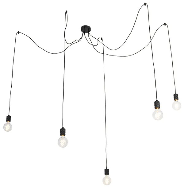 Design hanglamp zwart 5-lichts - Cavalux Modern Minimalistisch Binnenverlichting Lamp