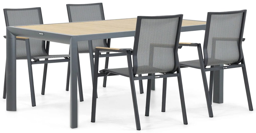 Tuinset 4 personen 180 cm Aluminium/textileen Grijs Lifestyle Garden Furniture Fiora/Borello