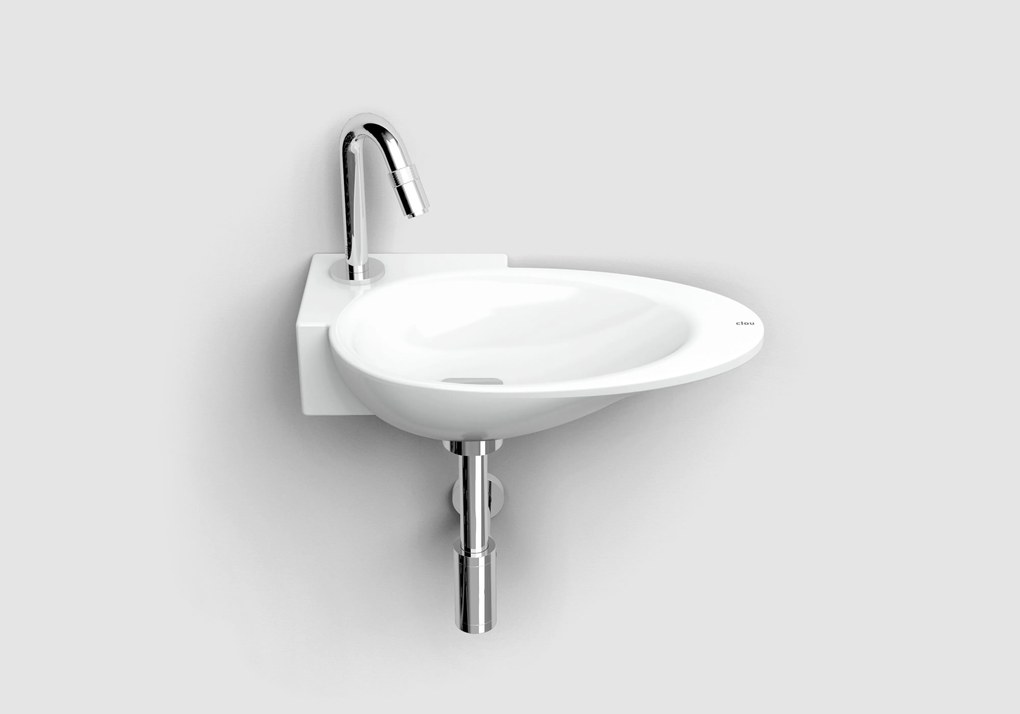 Clou First keramische fontein wit glans met Freddo toiletkraan chroom