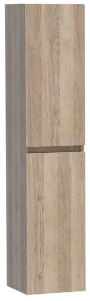 BRAUER Solution Badkamerkast - 160x35x35cm - 2 greeploze links- rechtsdraaiende deur - MFC - legno calore 7815