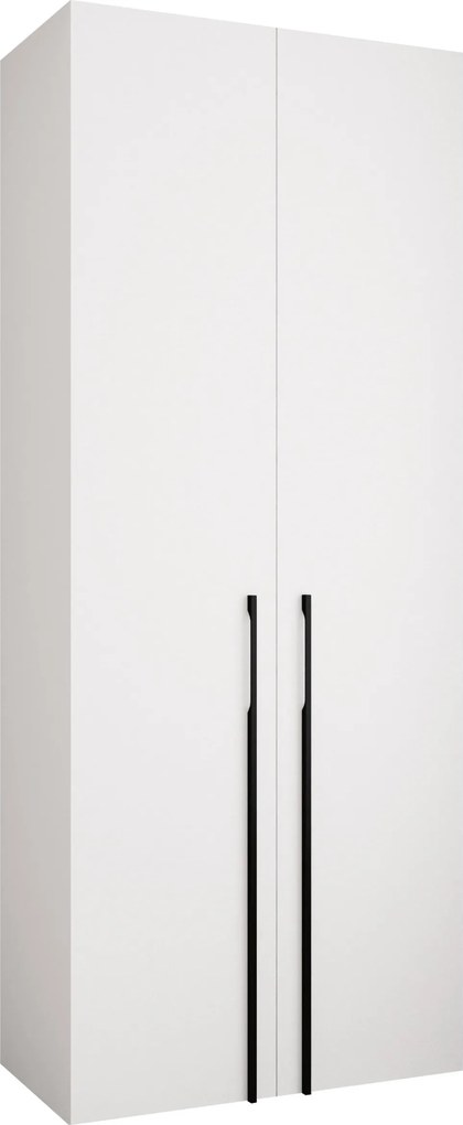 Kledingkast Hartford 569, Zwart, Wit, 246x100x42cm, Kledingkast deuren: Met scharnieren, Aantal planken: 6, Aantal planken: 6