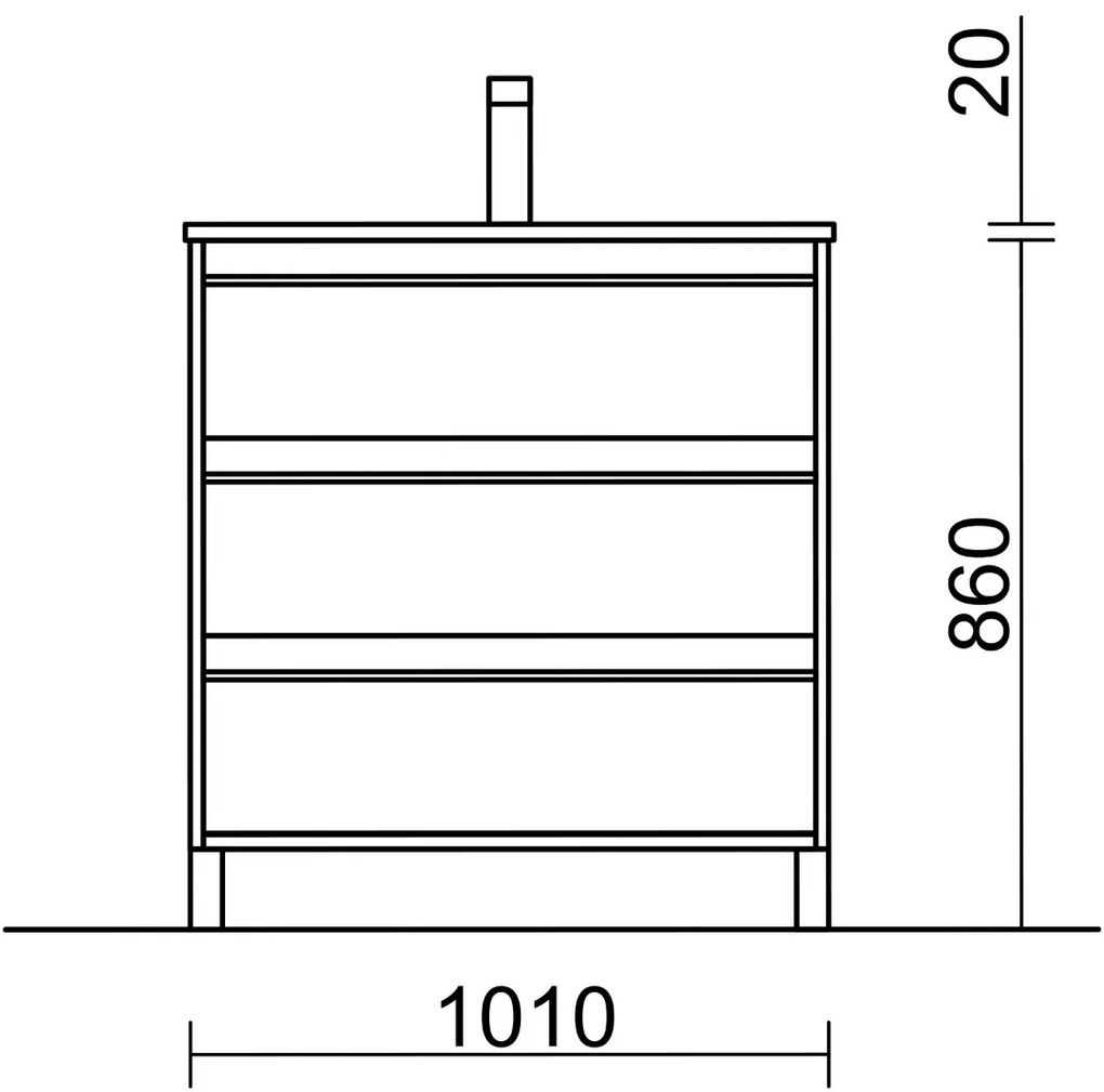 Muebles Resh badkamermeubel 100cm wit mat staand met zwarte wastafel zonder kraangat