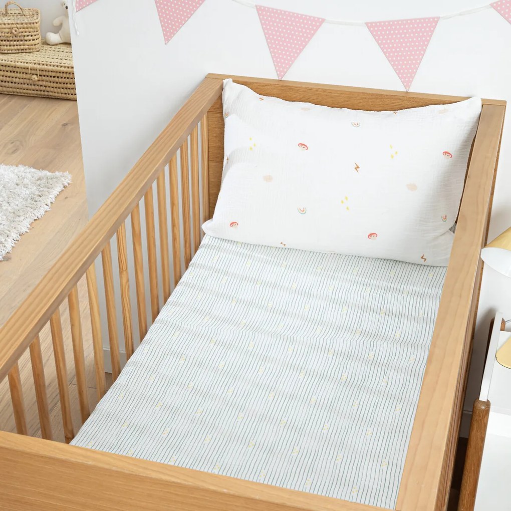 Baby hoeslaken, tetra, 17 cm kap, planetenprint, DIEGO