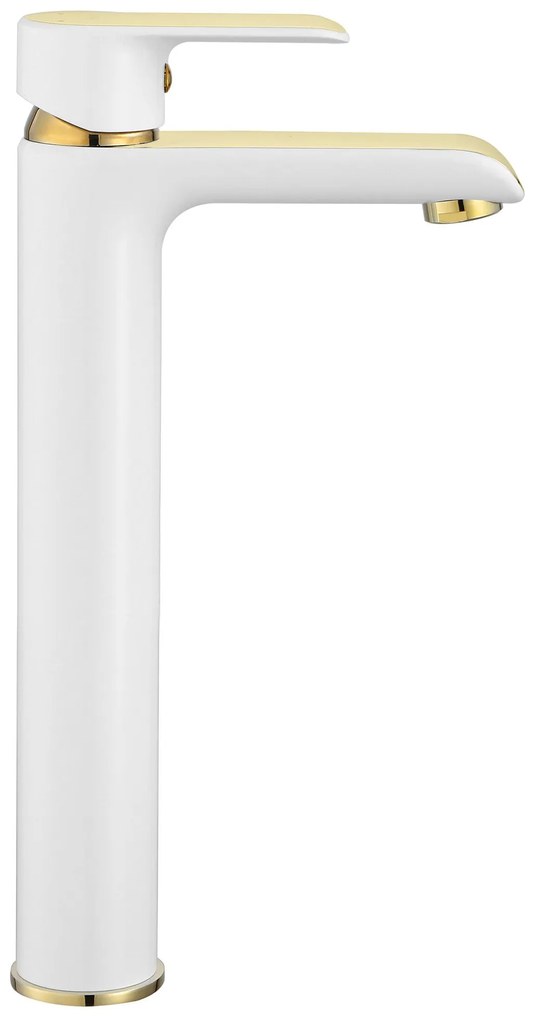 Wastafelkraan Rea Bloom White/Gold High