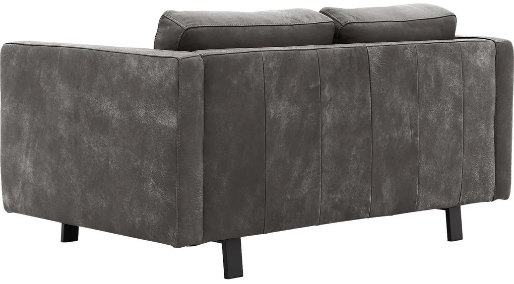 Goossens Excellent Bank Nuance donkerbruin, leer, 2,5-zits, urban industrieel