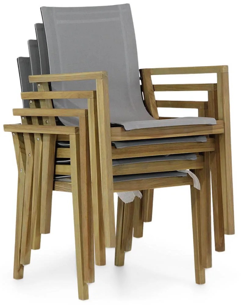 Lifestyle Garden Furniture Atlanta Dining Tuinstoel Stapelbaar Rope Old Teak Greywash