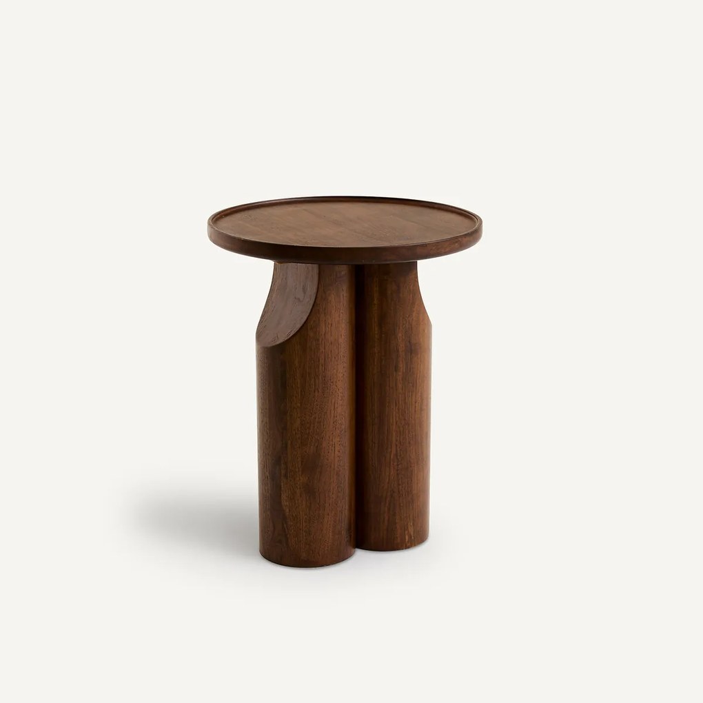 Bijzettafel van notenhout en walnootfineer, Stigido