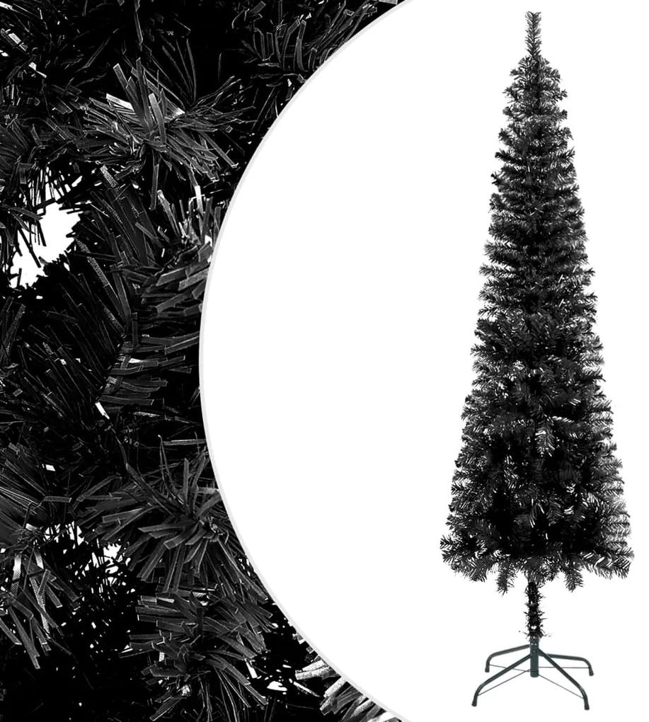 vidaXL Kerstboom met LED's smal 180 cm zwart