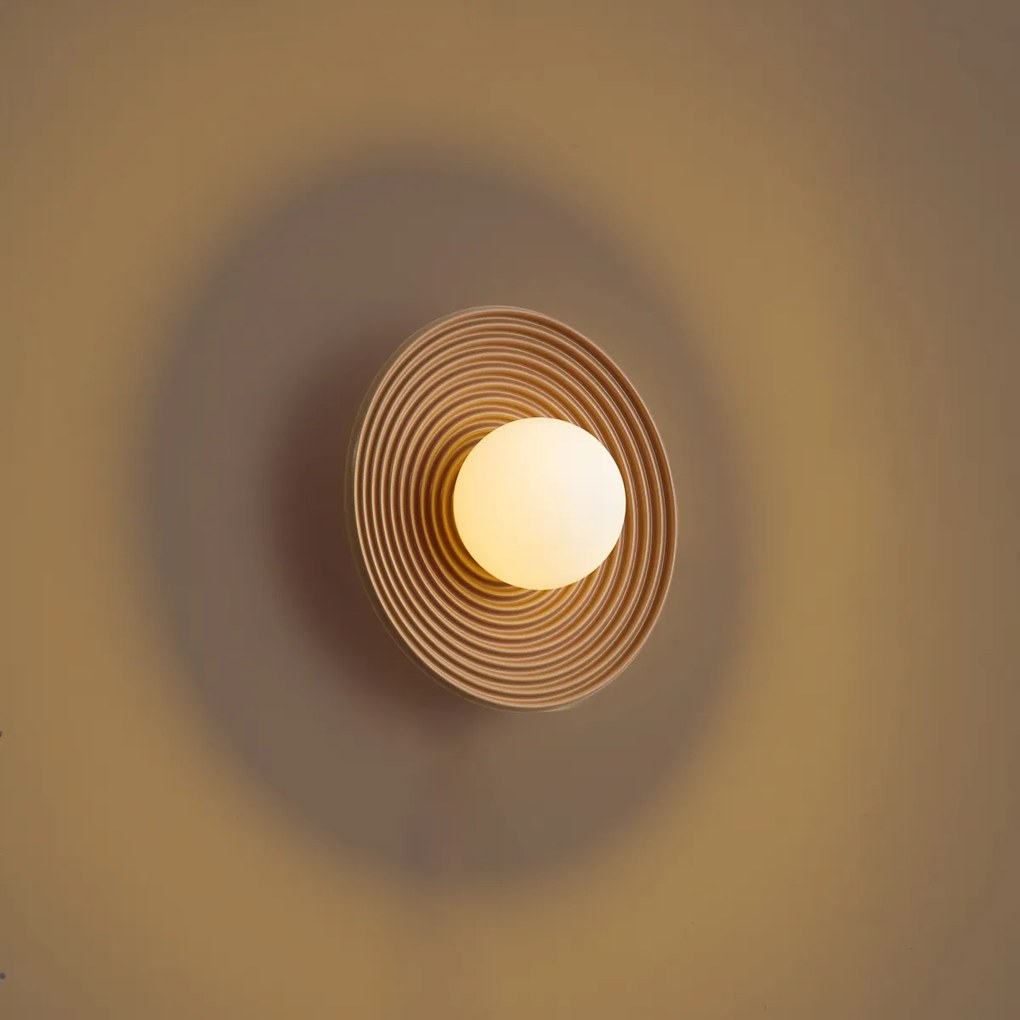 Retro plafondlamp beige met opaal glas - Lila