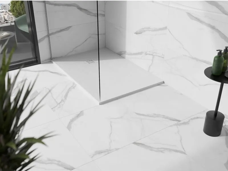 Mexen Stone+ rechthoekige composietdouchebak 120 x 100 cm, wit, witte afdekking - 44101012-W