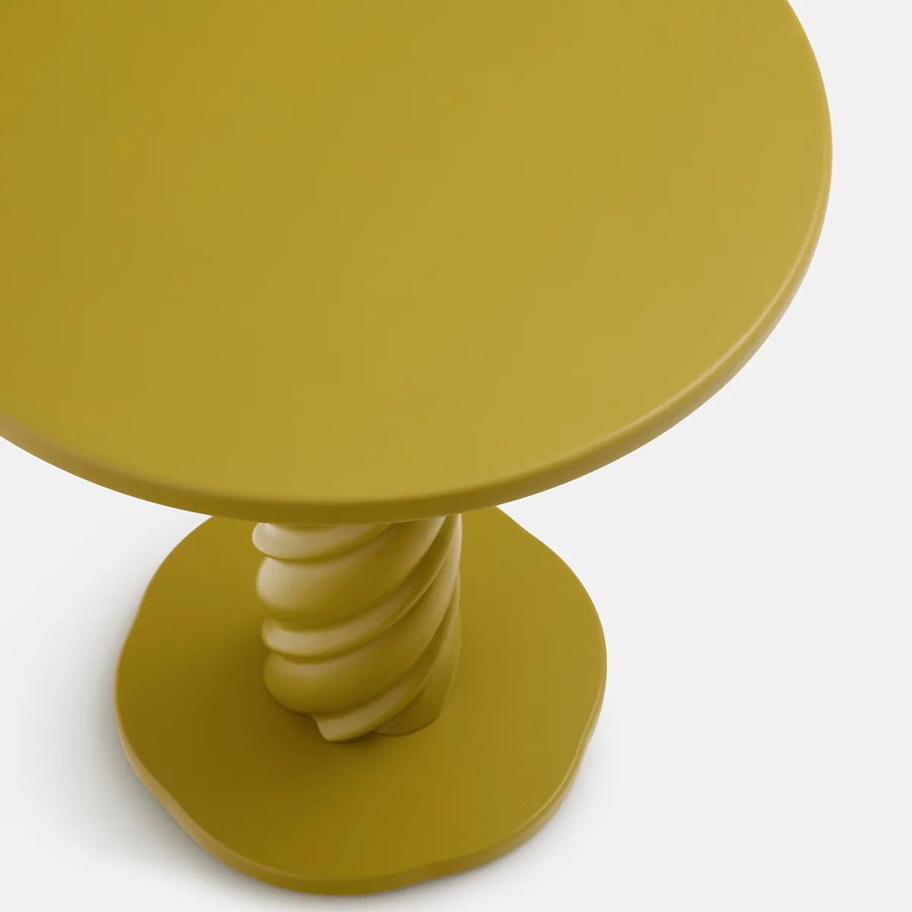 Bijzettafel, gedraaide poot, diameter 40 cm, DEHEN
