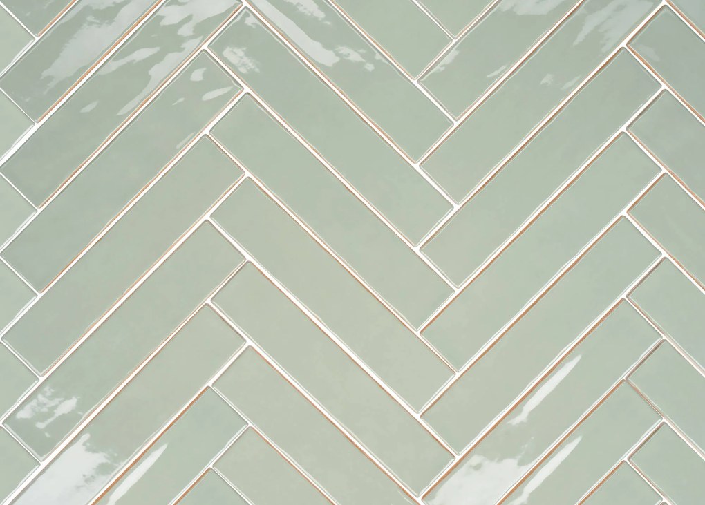 Wandtegel groen visgraat Sartoria Vernici 25x5cm summer vibes glans gerectificeerd