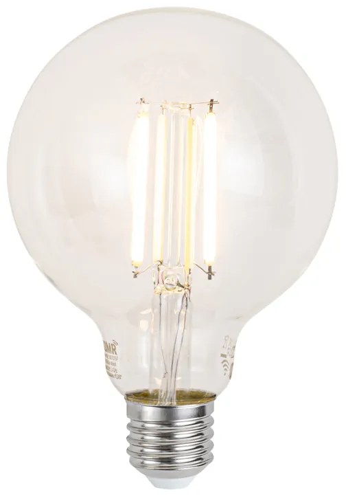 Stoffen Smart hanglamp met dimmer bruin 48 cm incl. Wifi G95 - RobOosters E27 rond Binnenverlichting Lamp