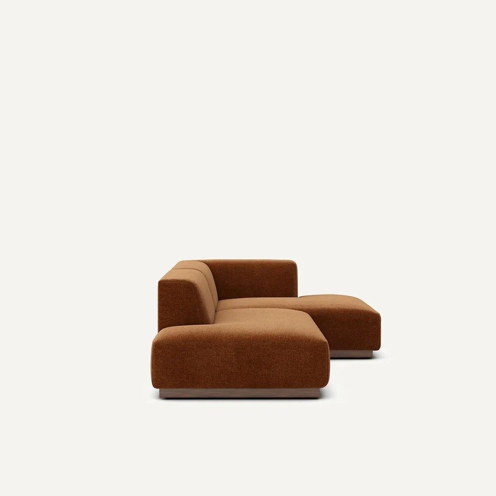Rechter hoekbank in chenille fluweel, Jacopo