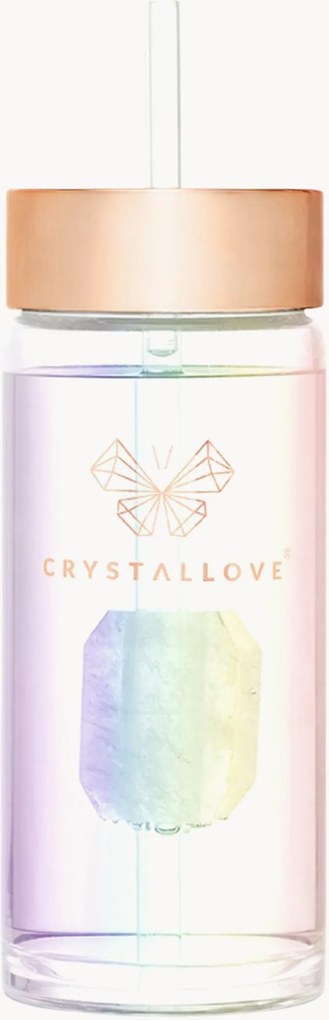 Waterfles Straw Hologram Crystallove van helder kwarts