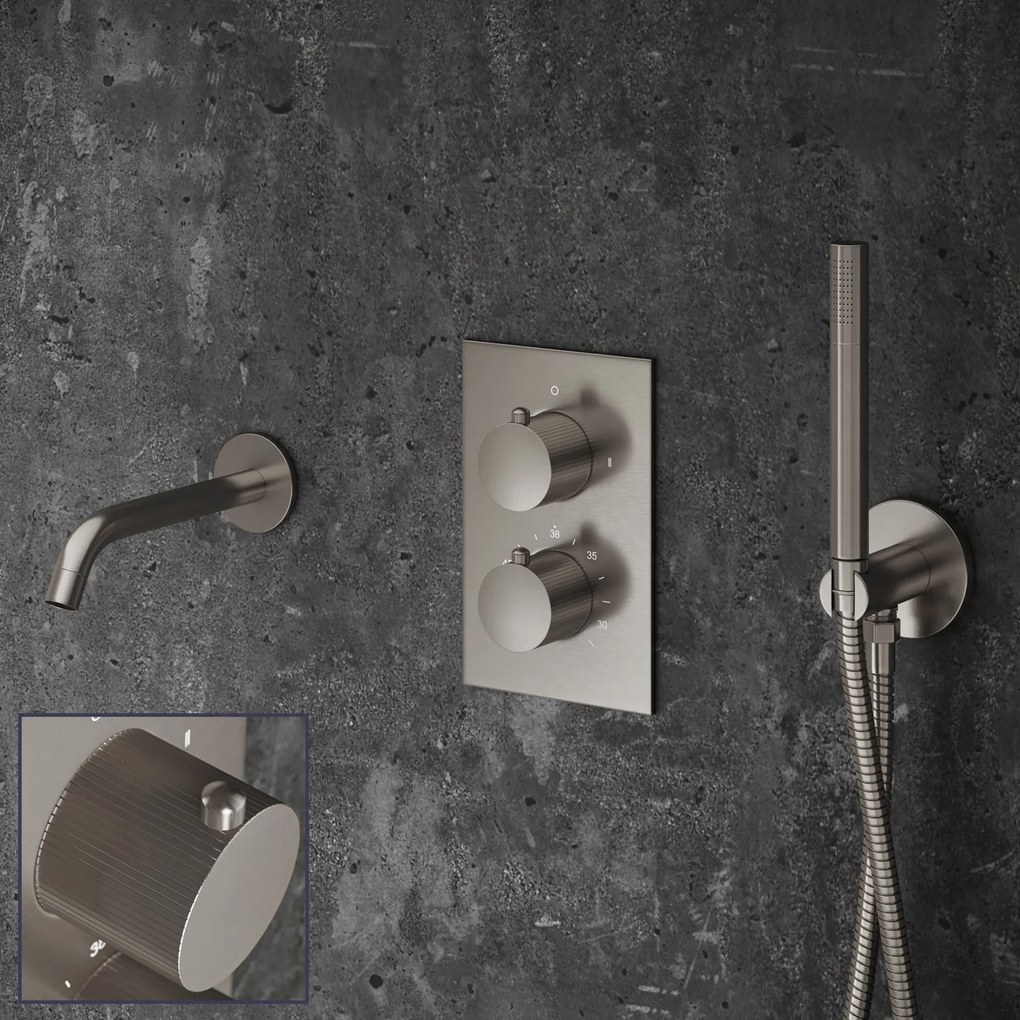 Saniclear Exclusive Curved inbouw badkraan RVS