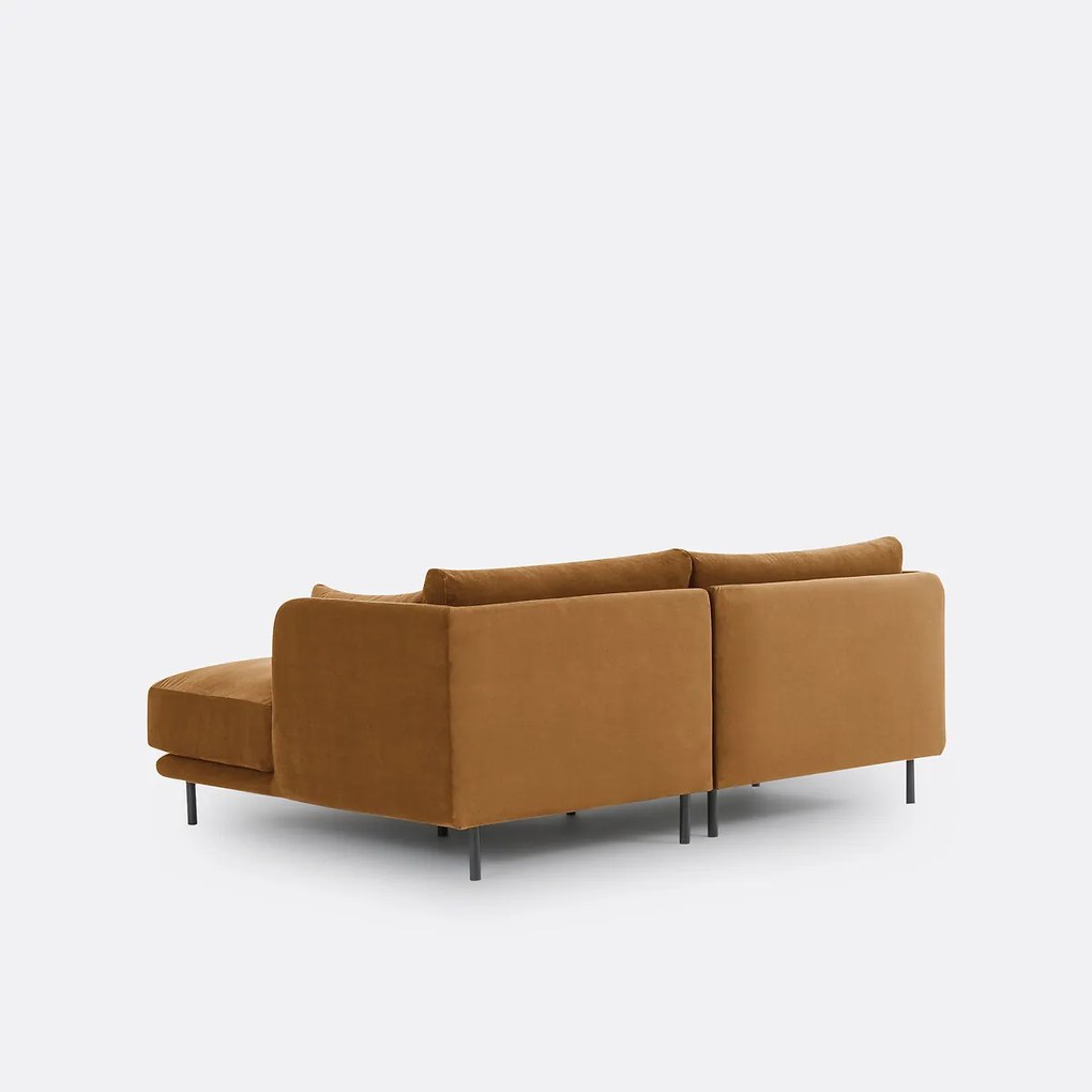 Compacte rechthoekige bank, fluweel Victor