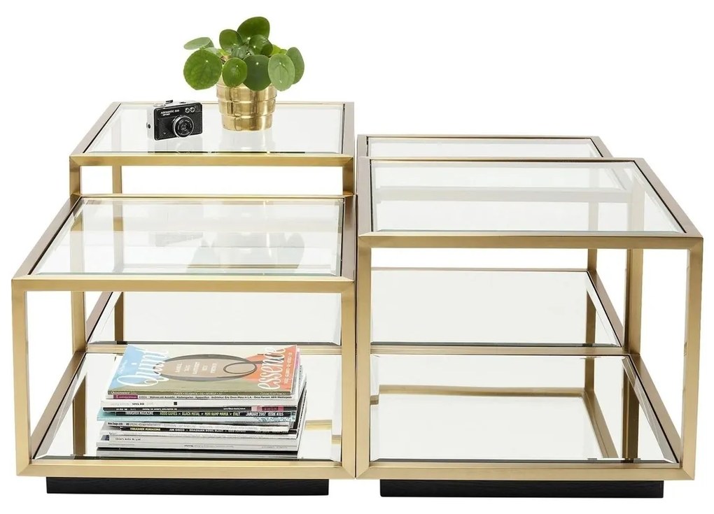 Gouden Salontafelset - 100 X 100cm.